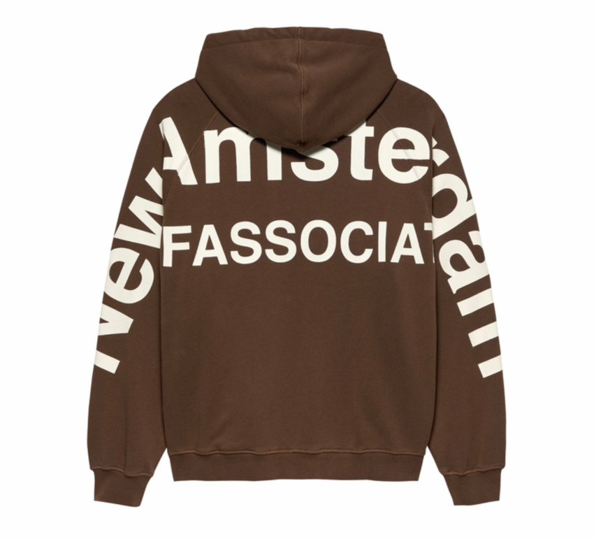 New Amsterdam Surf Association  Logo Line Hoodie Brown