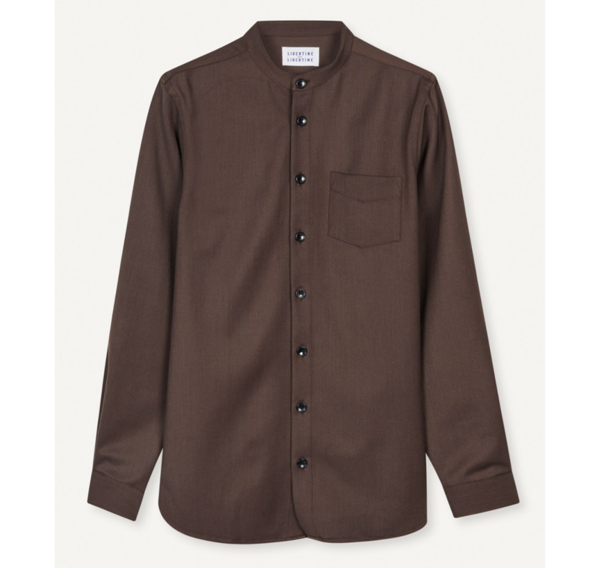 Libertine Libertine Factory Shirt 3486 Dark Brown Melange