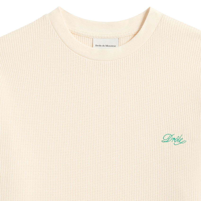 Drôle de Monsieur Drôle Logo Waffle Longsleeve Tee Cream