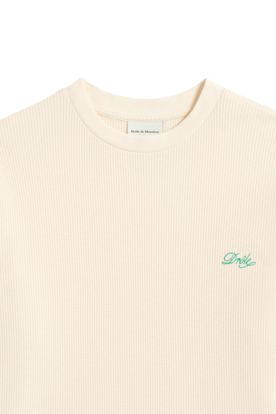 Drôle de Monsieur Drôle Logo Waffle Longsleeve Tee Cream