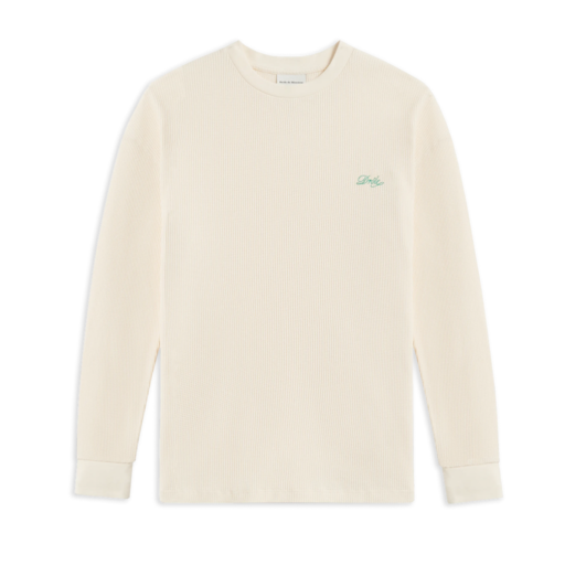 Drôle de Monsieur Drôle Logo Waffle Longsleeve Tee Cream