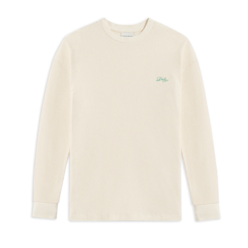 Drôle de Monsieur Drôle Logo Waffle Longsleeve Tee Cream