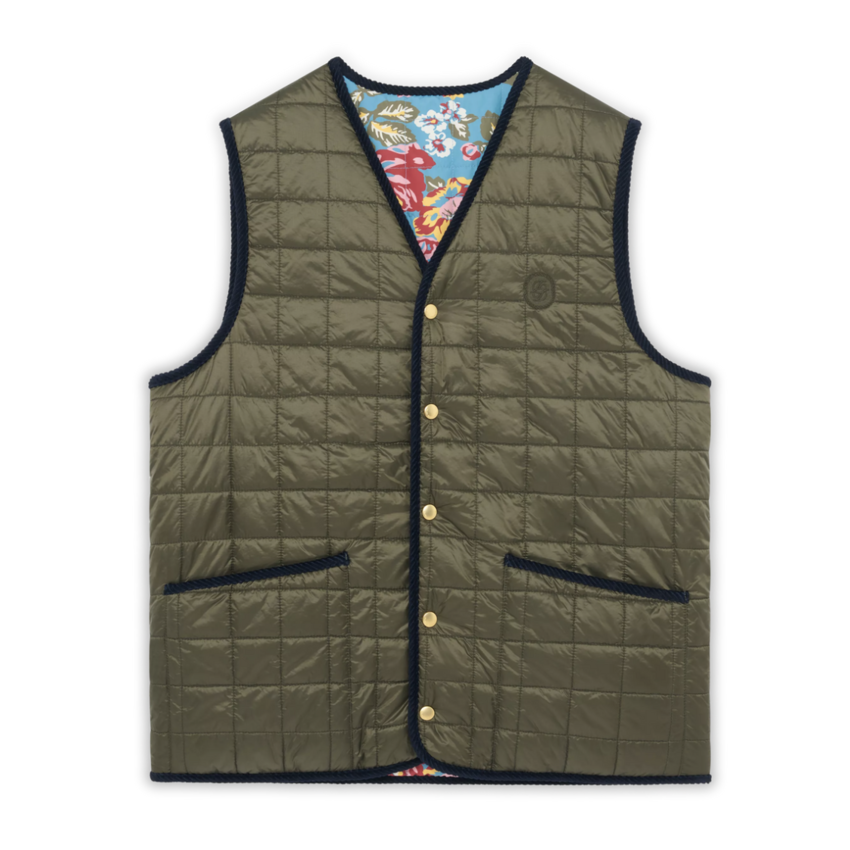 Drôle de Monsieur Reversible Quilted Bodywarmer Floral Print