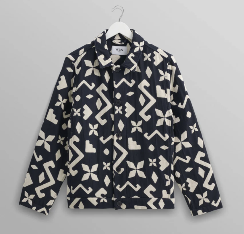 Iggy Jacket Block Geo Chenille Navy Ecru