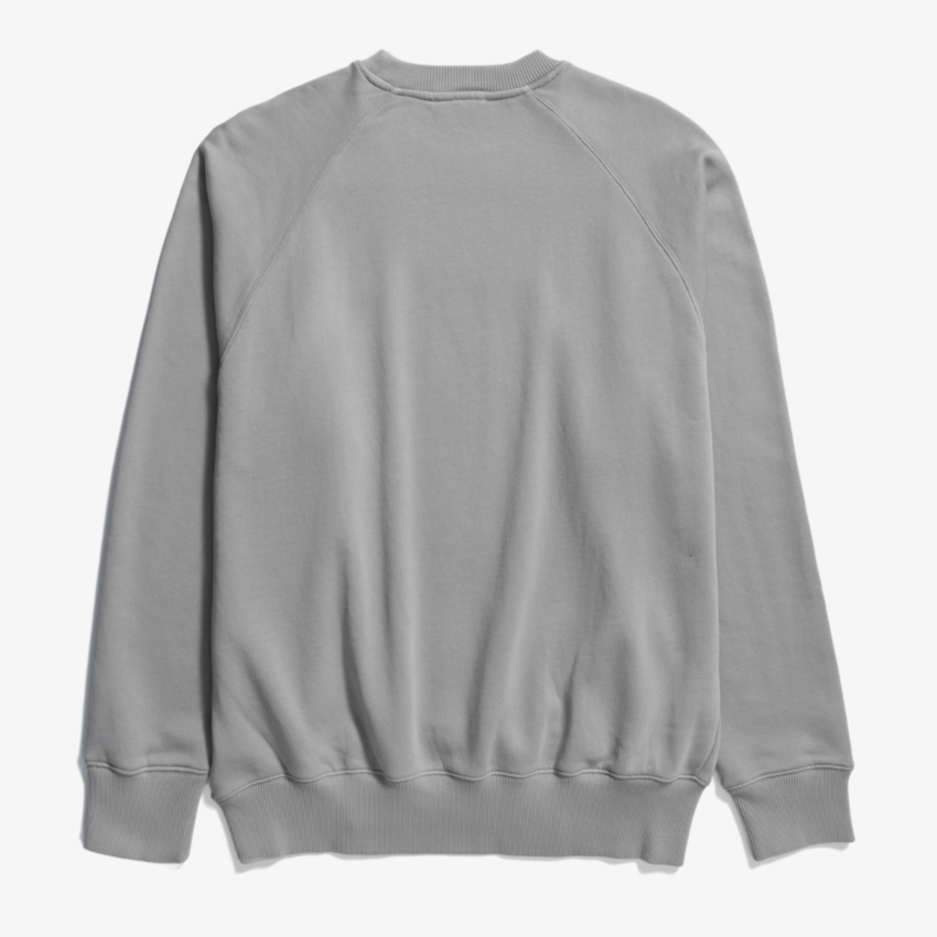 Norse Projects  Marten Relaxed Organic Raglan N Patch Sweatshirt Weather Grey