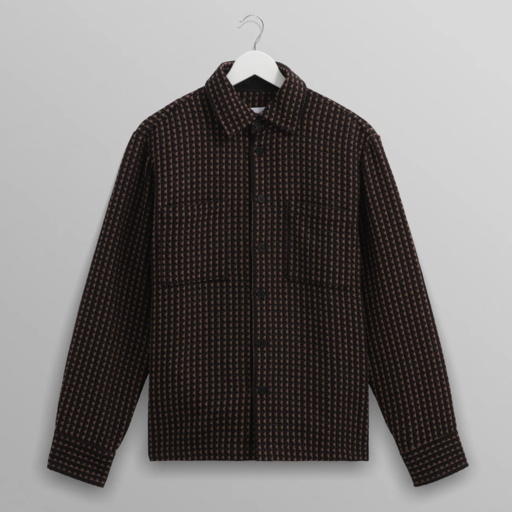 Wax London Whiting Overshirt Frome Black Beige