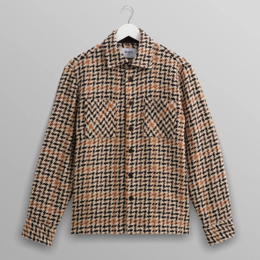 Whiting Overshirt Houndstooth Weave Naturel
