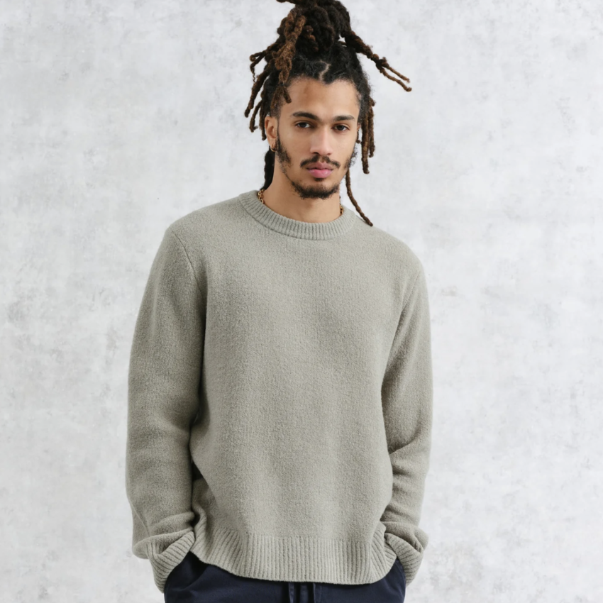 Wilde Crew Plain Jersey Boucle Green