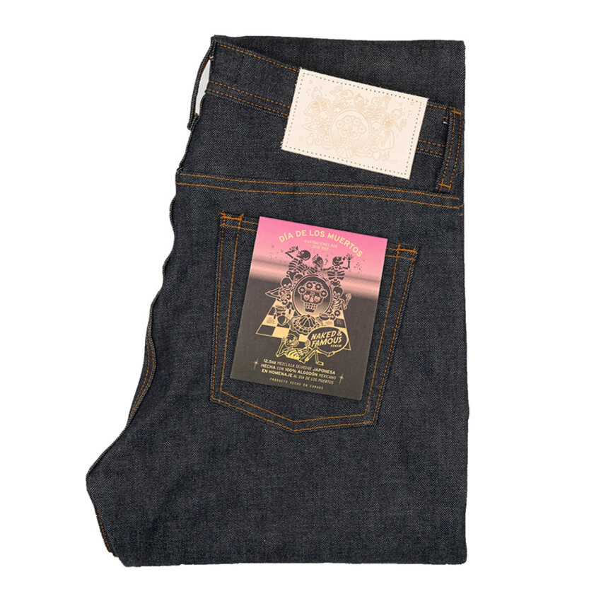 Naked & Famous Denim Weird Guy Dia De Los Muertos Selvedge