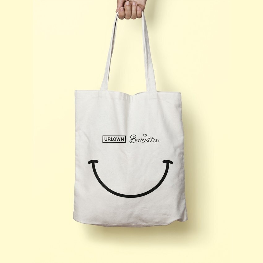 Baretta Keep Smiling Canvas Tote Bag Large