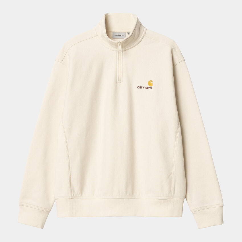 Carhartt WIP Half Zip American Script Sweatshirt Natural