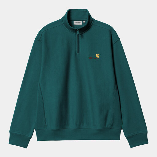 Carhartt WIP Half Zip American Script Sweatshirt Malachite