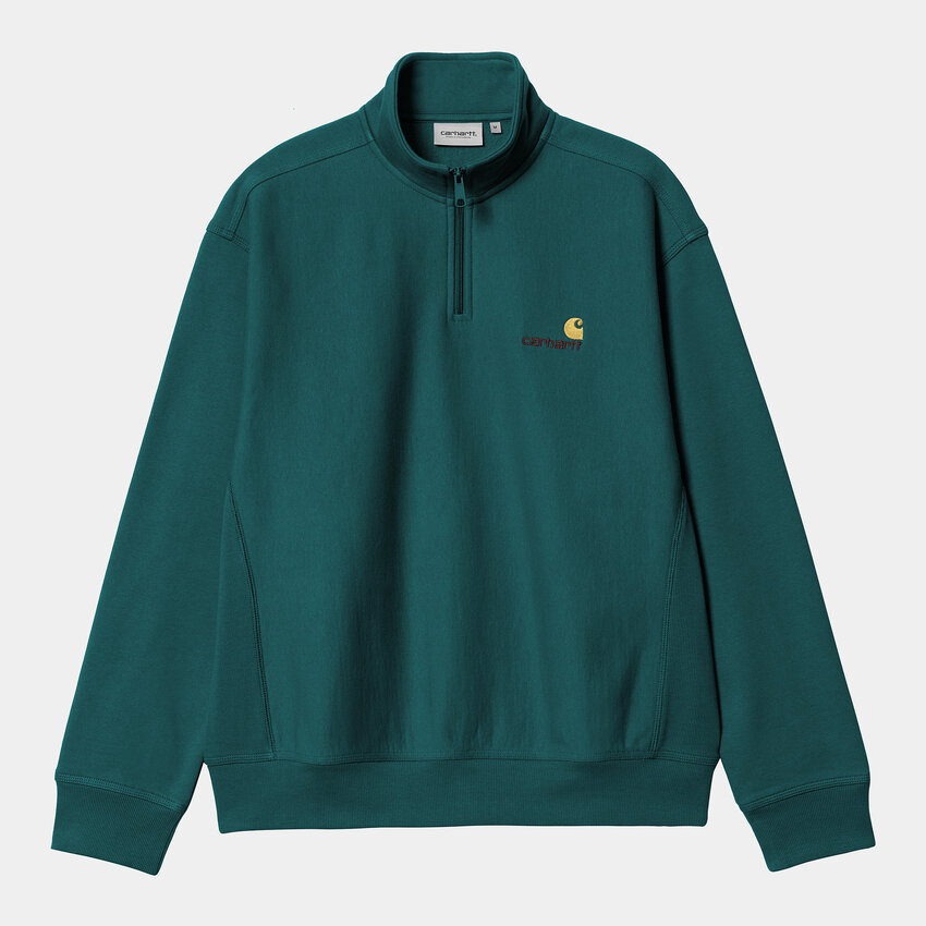 Carhartt WIP Half Zip American Script Sweatshirt Malachite