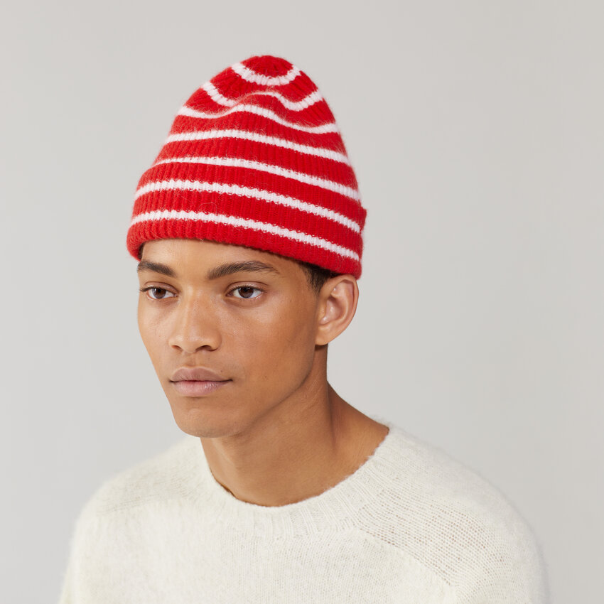 Le Bonnet Beanie Crimson Stripe