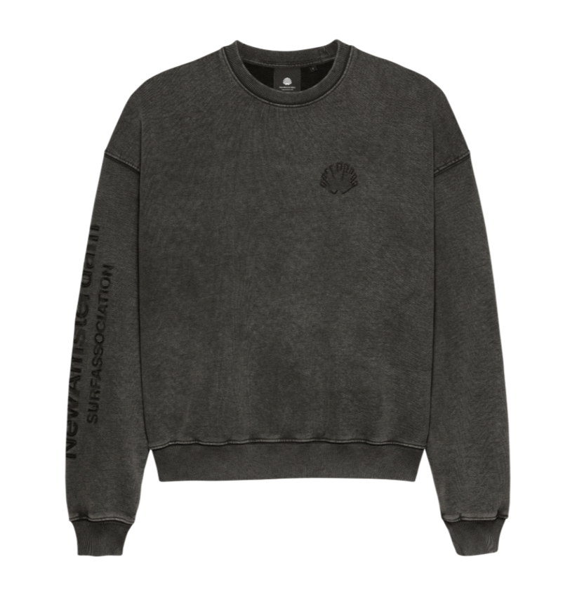New Amsterdam Surf Association  Logo Crewneck Embro Washed Black