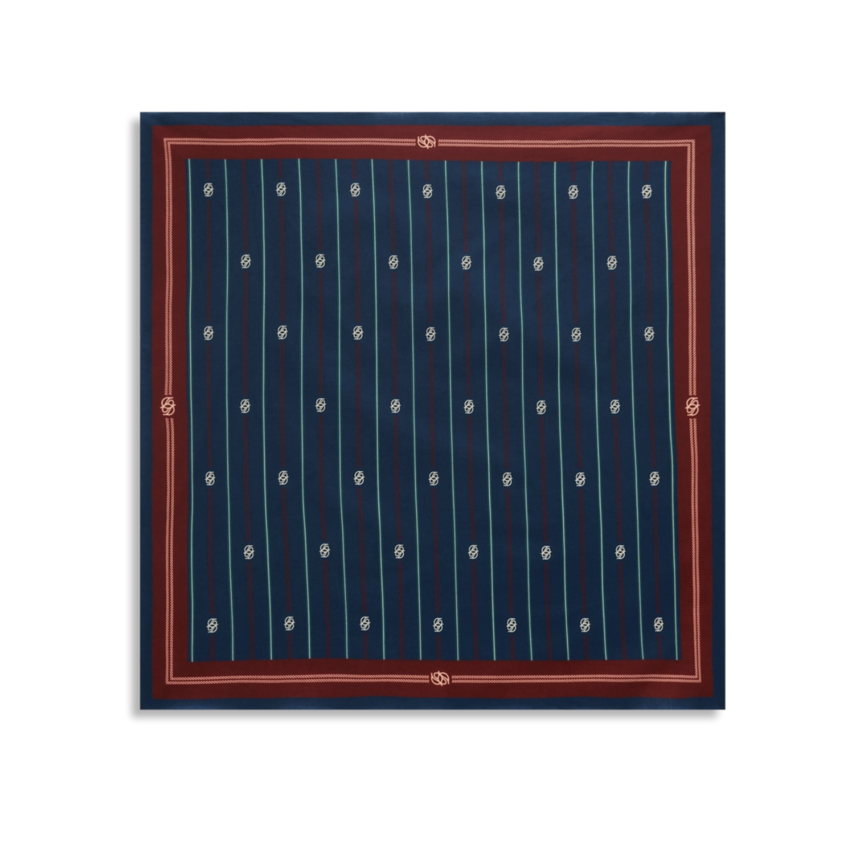 Drôle de Monsieur Monogram Scarf Blue