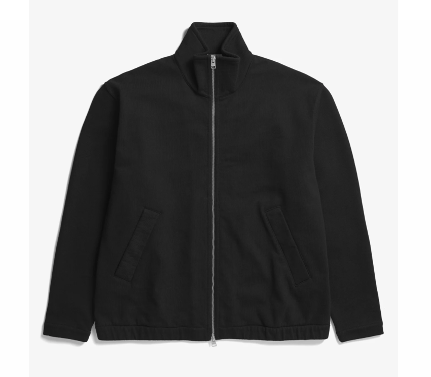 Norse Projects  Bjorn Relaxed Organic Loopback Track Jacket Black