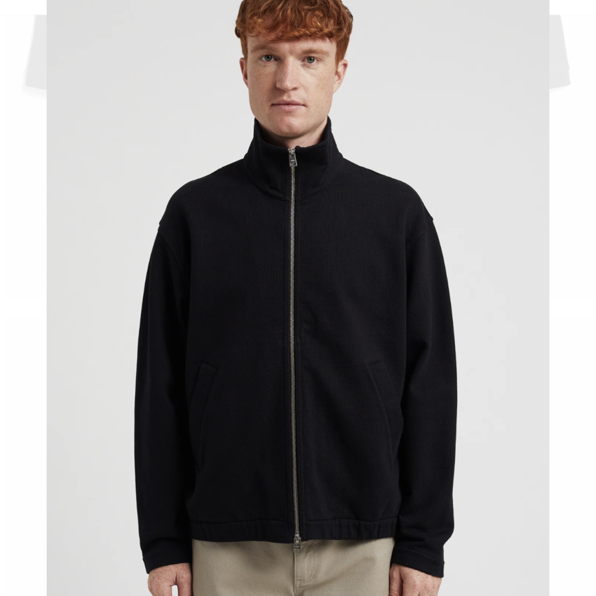 Norse Projects  Bjorn Relaxed Organic Loopback Track Jacket Black