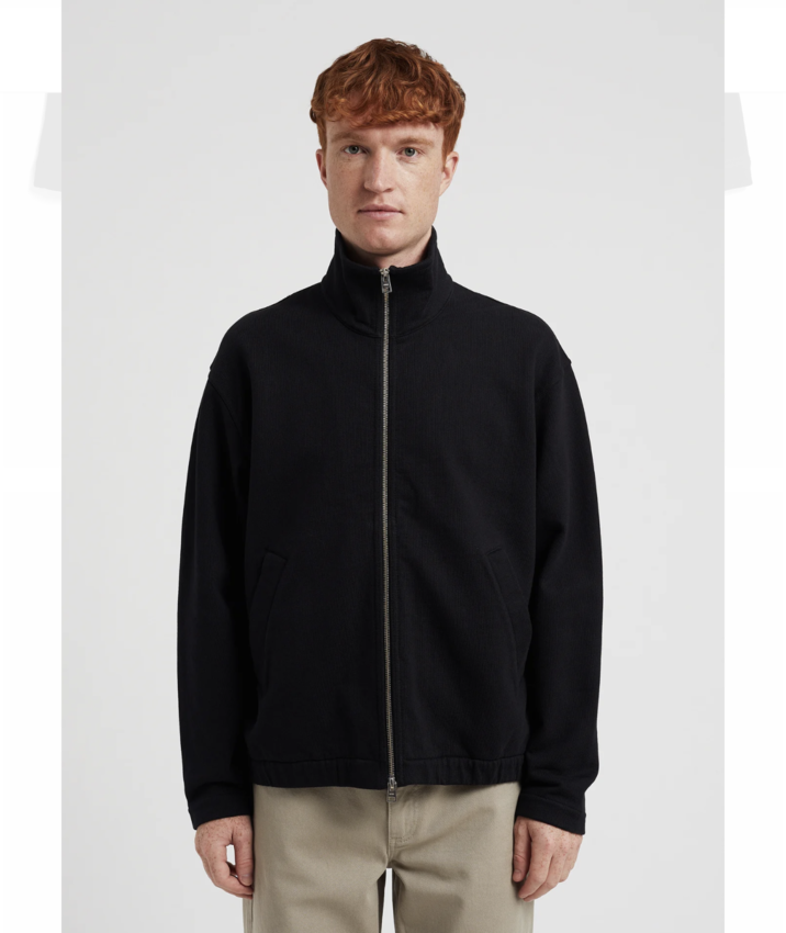 Norse Projects  Bjorn Relaxed Organic Loopback Track Jacket Black