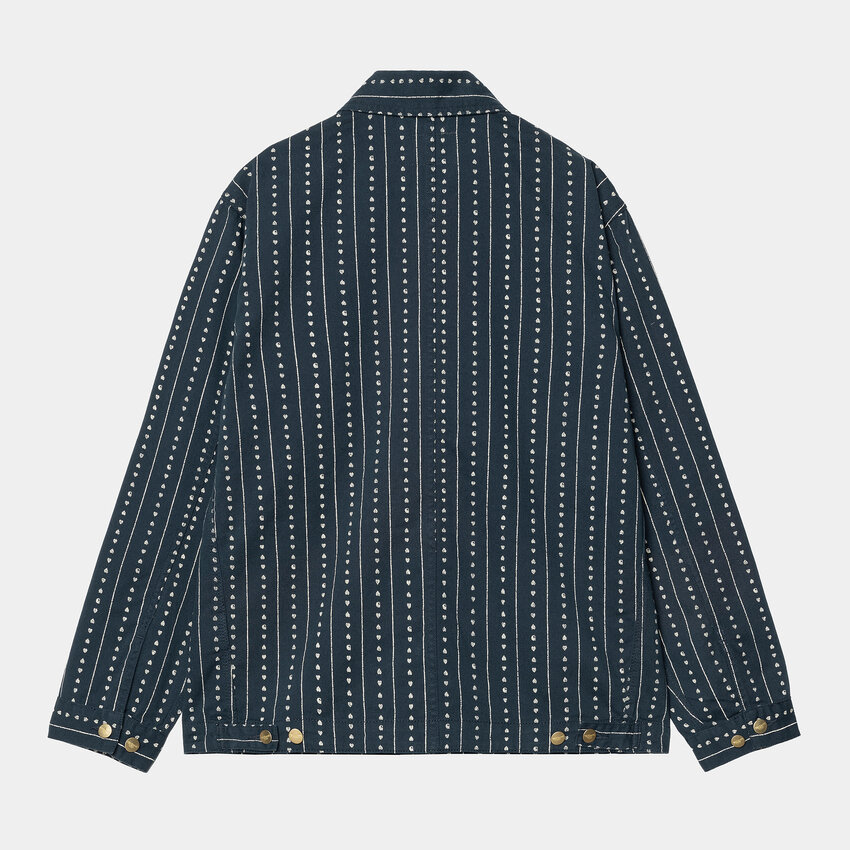 Carhartt WIP Drewe Chore Coat Heart C Pinstripe Ink/Natural