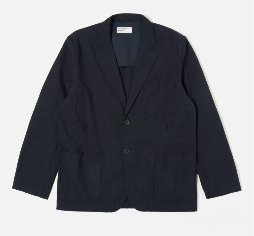Universal Works Two Button Jacket Dark Navy Ospina Cotton