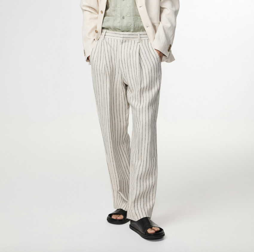 NN07  Kay Pants 1455 Oat Stripe
