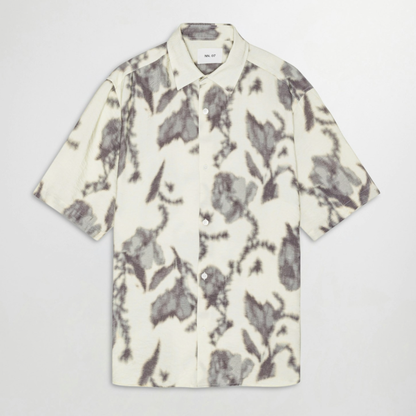 NN07 Freddy SS Shirt 5971 Ecru Print