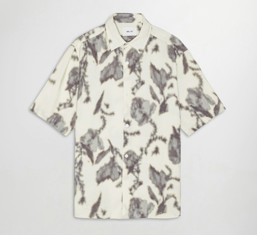 NN07 Freddy SS Shirt 5971 Ecru Print