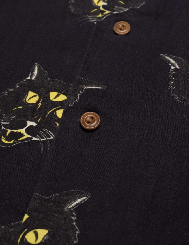 Nudie Jeans Arvid The Cat Hawaii Shirt Antracite