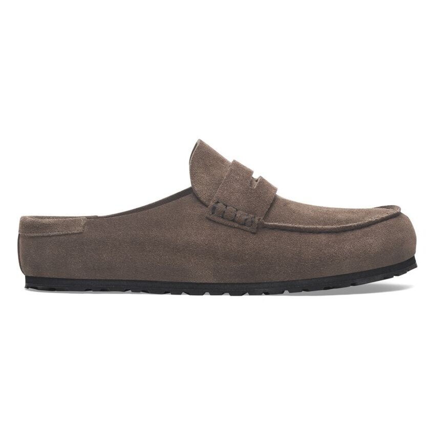 Birkenstock Naples Wrapped Suede Leather Concrete Gray