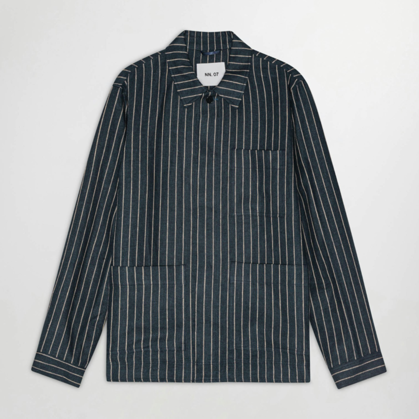 NN07 Olav Overshirt 1455 Navy Stripe
