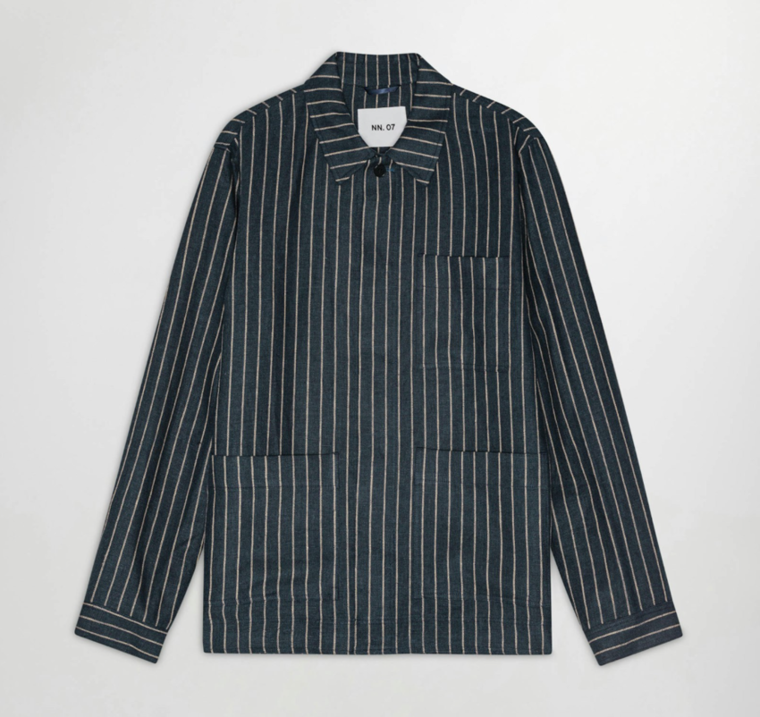 NN07 Olav Overshirt 1455 Navy Stripe