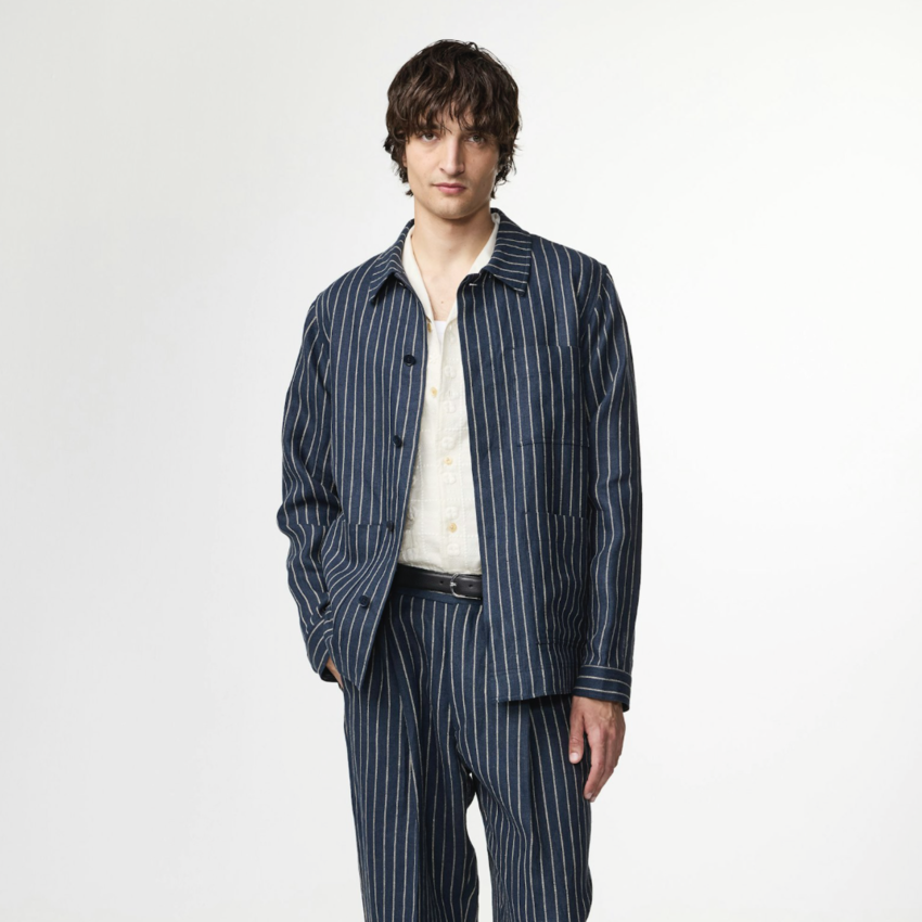 NN07 Olav Overshirt 1455 Navy Stripe