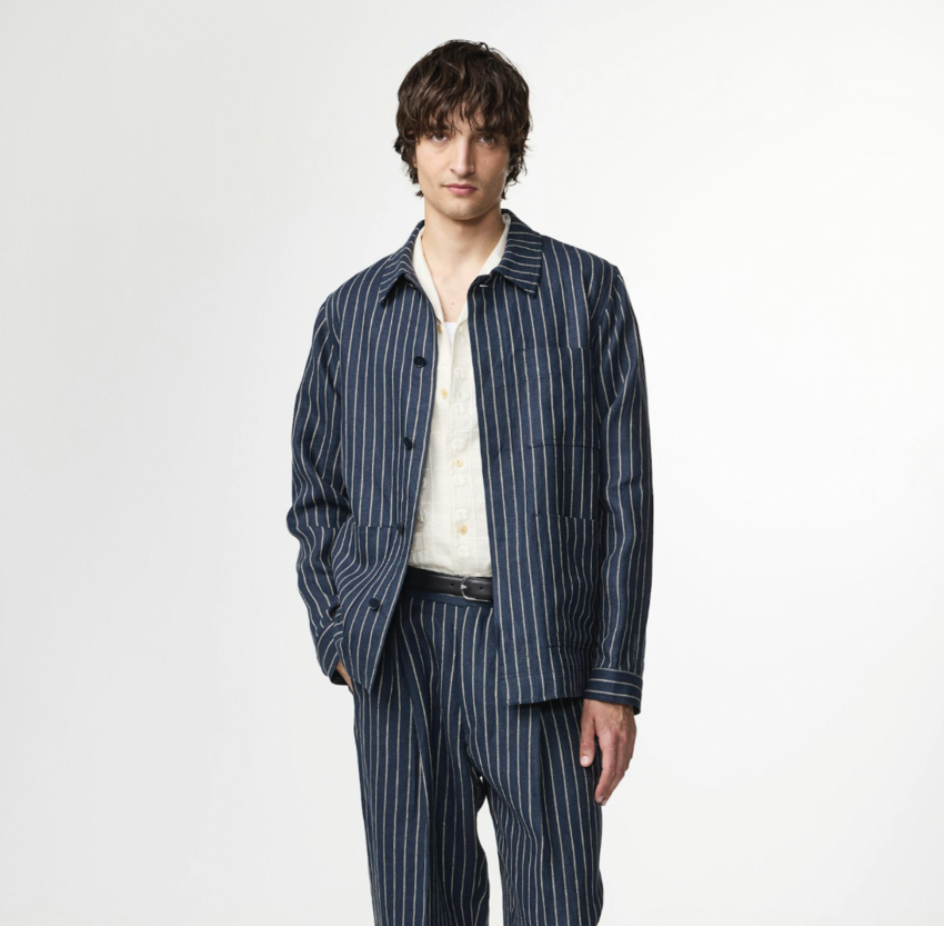 NN07 Olav Overshirt 1455 Navy Stripe