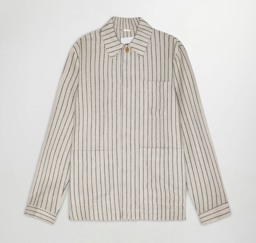 NN07 Olav Overshirt 1455 Oat Stripe