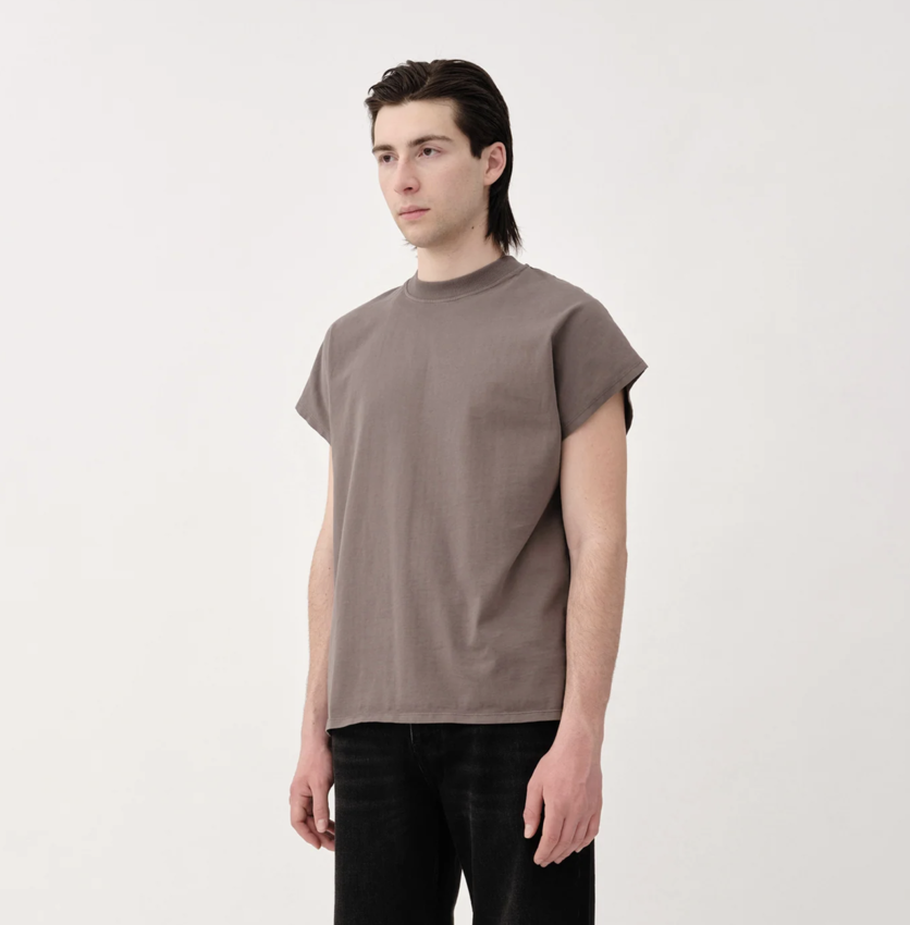Won Hundred Creed Tee Charcoal Gray