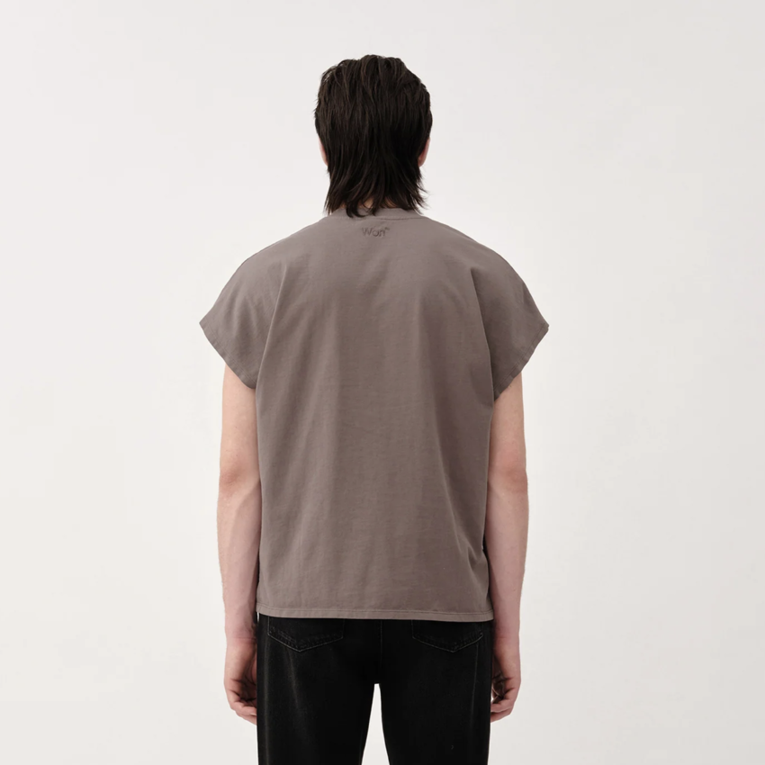 Won Hundred Creed Tee Charcoal Gray