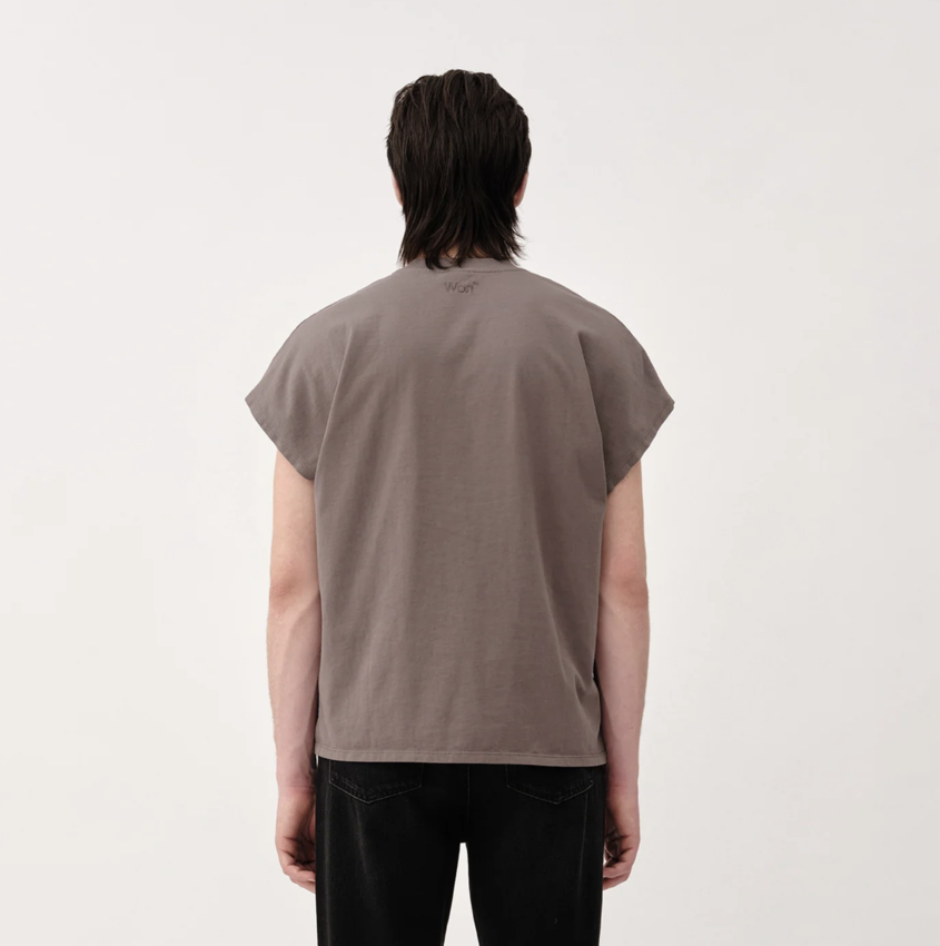 Won Hundred Creed Tee Charcoal Gray