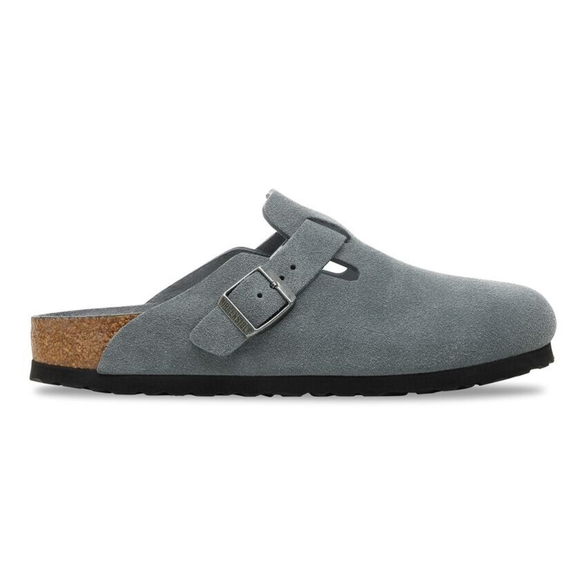 Birkenstock Boston SFB Suede Basalt Gray Tonal