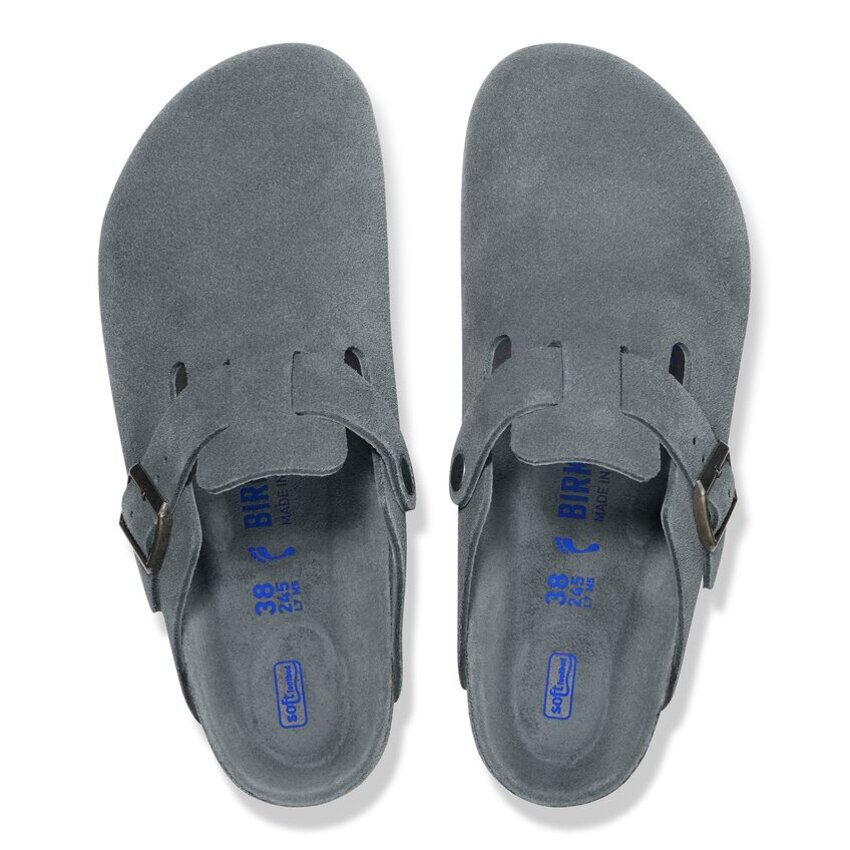 Birkenstock Boston SFB Suede Basalt Gray Tonal