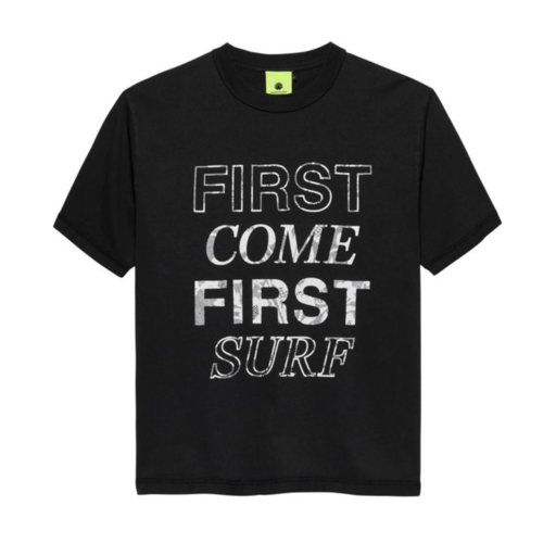 New Amsterdam Surf Association  First Come First Surf Tee Black