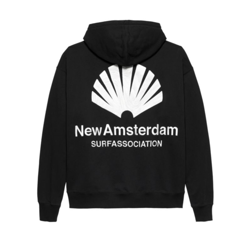 New Amsterdam Surf Association  Logo Hoodie Black/White