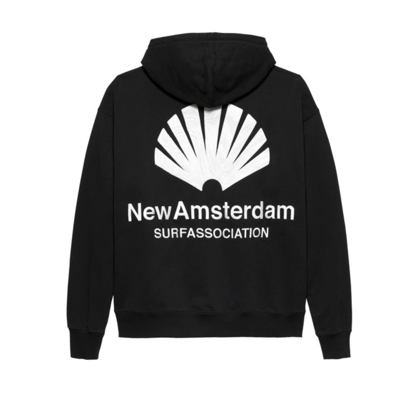New Amsterdam Surf Association  Logo Hoodie Black/White
