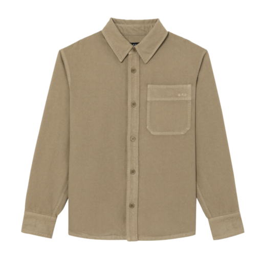 A.P.C. Paris Basile Embroidered Logo Overshirt Beige