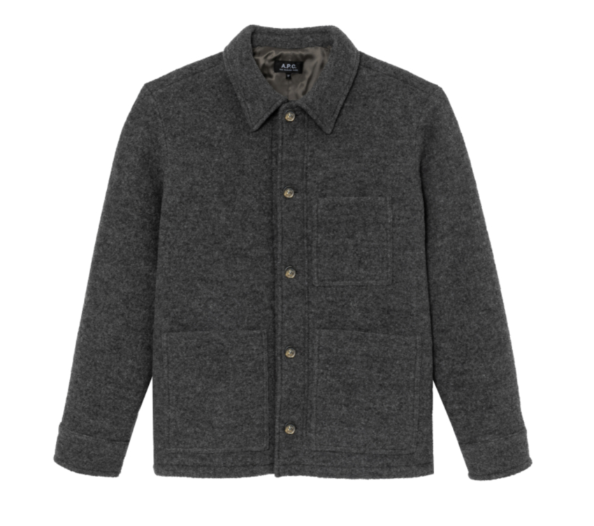 A.P.C. Paris Emile Logo Jacket Grey Melange