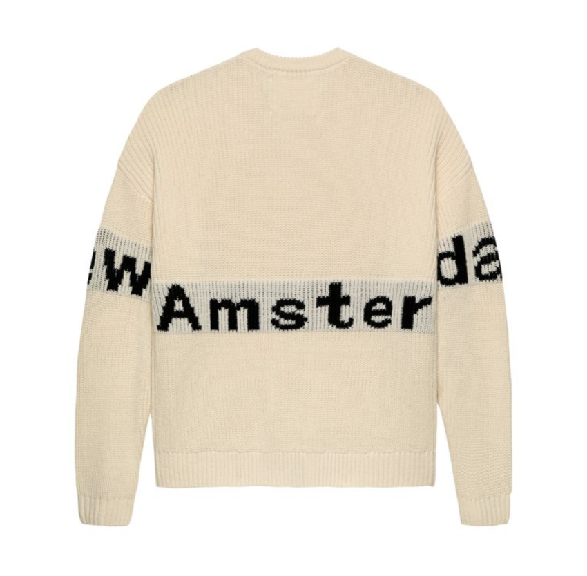 New Amsterdam Surf Association  Name Crew Knit Ecru/Black