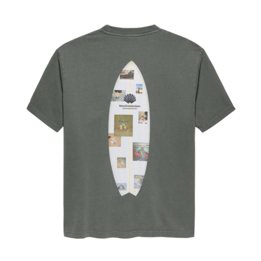 New Amsterdam Surf Association  Surf Zine T-Shirt Shark Green