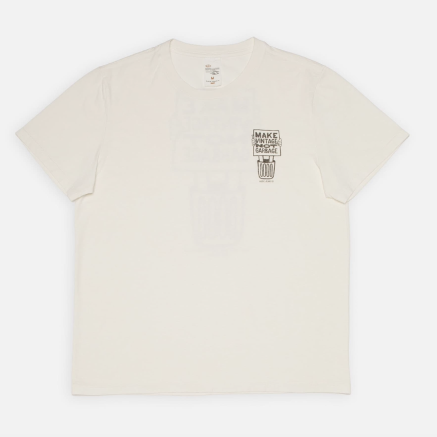 Nudie Jeans Roy Garbage T-Shirt Chalk White