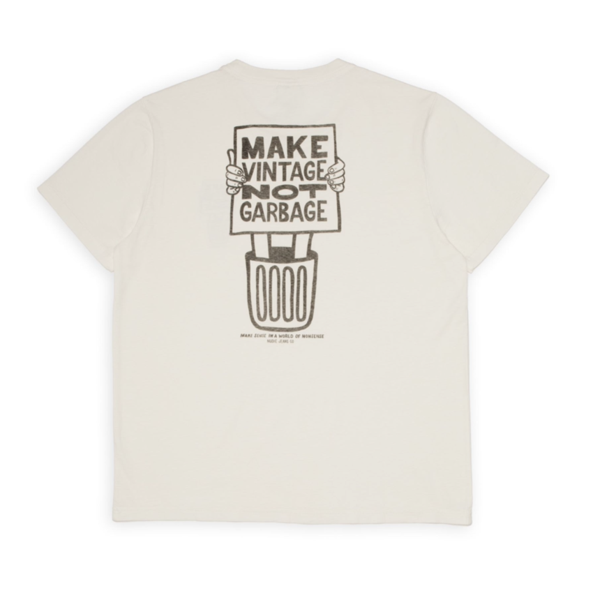 Nudie Jeans Roy Garbage T-Shirt Chalk White