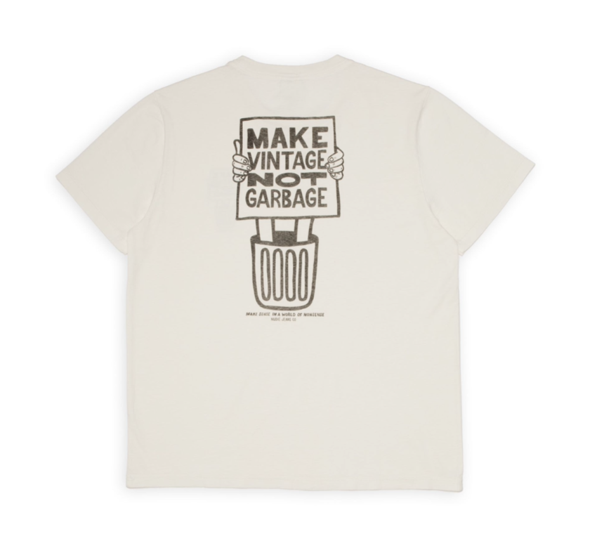 Nudie Jeans Roy Garbage T-Shirt Chalk White